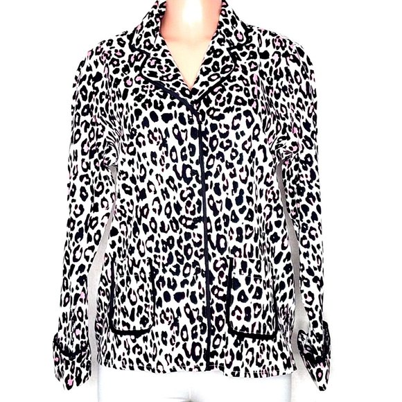 kate spade Other - Kate Spade NY Black Pink Leopard Print Pajama Top Cotton